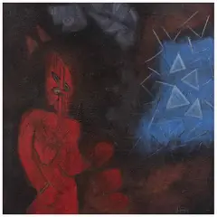 Alejandro Nava, Apariciones II, Óleo y arena sobre tela