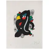 Joan Miró, VI, de la carpeta La Mélodie Acide, 1980, Litografía sobre papel japonés H. C