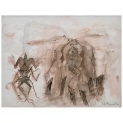 Francisco Toledo, Serie Insectos III, Tinta sobre papel, doble vista