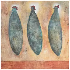 Amador Montes, Los tres, Óleo sobre tela