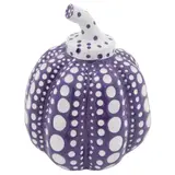 Pumpkin - Purple and white by Yayoi Kusama, Escultura en resina laqueada sin número de tiraje, sold Dec 2024