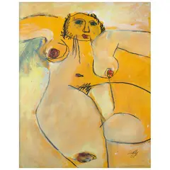 Phil Kelly, Desnudo, Óleo sobre papel