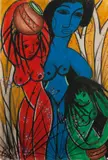Charles Sekano, Untitled and undated, oil pastel on paper