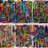 Sane Wadu, World Trade Center: New York series, 1988, each painting individually signed ‘Sane Wadu’ lower right, acrylic on paper