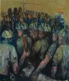 Selma Montgomery March, undated by Mazola Wa Mwashighadi, oil on canvas, sold Nov 2013