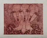 Evarist Chikawe, Talkertive 1/4, undated, woodcut print on paper