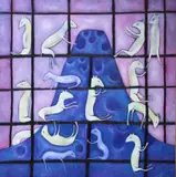 Richard Kimathi, Mongooses (Kibera), 2009, oil on canvas