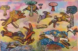 Zachariah Mbutha, The Chase, 2013, Mixed media on canvas