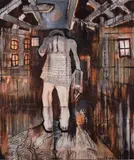 Paul Onditi, Helter Skelter, 2014, Mixed media on synthetic polyester plate