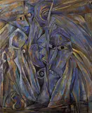 Raza Mohammed, African Matisse Mask, 2001, Acrylic on canvas