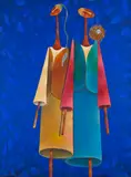 Anthony Okello, Bird Watchers at Maragwa, 2004, Oil on canvas