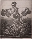 Robino Ntila, Mother and Children, Tanzania, 1980, intaglio print on handmade paper