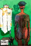 Abebe Dawit, Background, 2015, Mixed media on canvas