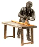 Edward Njenga, Jua Kali Carpenter, 2001, Terracotta and wood
