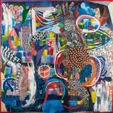 Tamrat Gezahegn, Spirit Doors I, 2015, Acrylic on canvas