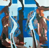 Justus Kyalo, Lakeside Images II, 1997, Acrylic on canvas