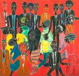 Eria ‘Sane’ Nsubuga, Waiting for the Next Song, 2015, Acrylic on canvas
