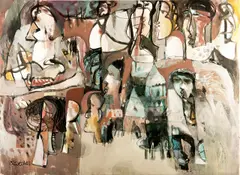 Untitled by El Sadig Agena, 2014, Acrylic on canvas, sold Nov 2015