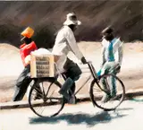 Samuel Githui, Rat Race, 2015, Oil on canvas