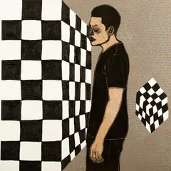 Ephrem Solomon, Untitled from the Forbidden Fruit series, 2015, Wood cut and mixed media