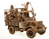 Joseph Bertiers, The Hawkers, 2015, Scrap metal sculpture