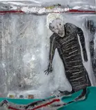 Lawrence ‘Shabu’ Mwangi, New Democracy 1, 2016, Mixed media on canvas