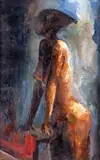 George William Kyeyune, Nude, 2003, Oil on hard board