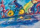 Sane Wadu, Big Race, after 2000, Watercolour on paper