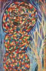 In the Jungle Night by Charles Sekano, 2010, Mixed media on paper, sold Mar 2018
