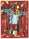 Dancing Masquerade by Bruce Obomeyoma Onobrakpeya, 2011, 3/12 Edition, serigraph print on paper, sold Mar 2018