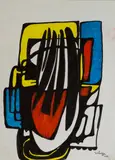 Tibebe Terffa, Untitled on Paper I, 2003 & Untitled on Paper V, 2003, Mixed media on paper