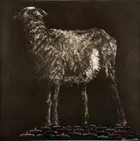 Peterson Kamwathi, Untitled (Sheep on Submarines), 2007, Charcoal and pastel on paper