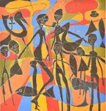 Kizito Maria Kasule, The Legacy of Democracy II, 2013, Acrylic on canvas