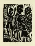 Eunice Wadu, Shamba Thoughts, 1994 & Grandmother’s Story, 1994, Woodcut prints on paper, 2/5 Edition & 2/4 Edition