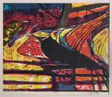 Red Bird (Ophran Isene) by Bruce Obomeyoma Onobrakpeya, 2011, Serigraph (screen print) on paper, 1/15 Edition, sold Mar 2019
