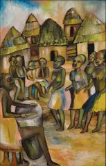 Untitled, undated by Jak Katarikawe, Oil on board, offered Mar 2019