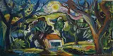 Geoffrey Mukasa, The Artist’s Home, circa 1993, Oil on canvas