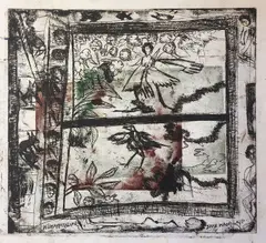Sane Wadu, The Angel, circa 1990, Copper etching on Reeves archival paper
