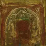 Eltayeb Dawelbait, Untitled I (Figure), 1998, Mixed media on canvas board