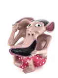 Augustino Malaba, Big Ears, Big Mouth, 2015, Wood sculpture with enamel