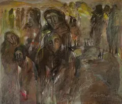 Migration to Another Place by El Sadig Agena, 2020, Acrylic on canvas, offered Nov 2021