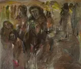 El Sadig Agena, Migration to Another Place, 2020, Acrylic on canvas