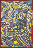 Annabelle Wanjiku, Untitled (Birds), undated, Mixed media on canvas