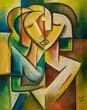 Fabian Mpagi, Untitled (The Embrace), undated, Oil on canvas