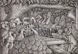 Kaafiri Kariuki, Orchestra ll, 2021, Pen on paper