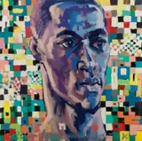 Fitsum Berhe Woldelibanos, Untitled (Blue Boy), circa 2005, Acrylic on canvas