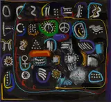 Tamrat Gezahegne, Adorned Body, 2015, Acrylic on canvas
