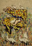 Rosemary Karuga, Untitled (Buffalo and Birds), 1997, Paper collage