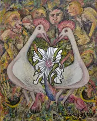 Sane Wadu, Broken Mirror, 2004, Mixed media on canvas.