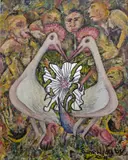 Sane Wadu, Broken Mirror, 2004, Mixed media on canvas.